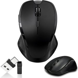 Wireless Bluetooth Mouse for MacBook & iPad, Rechargeable, Black